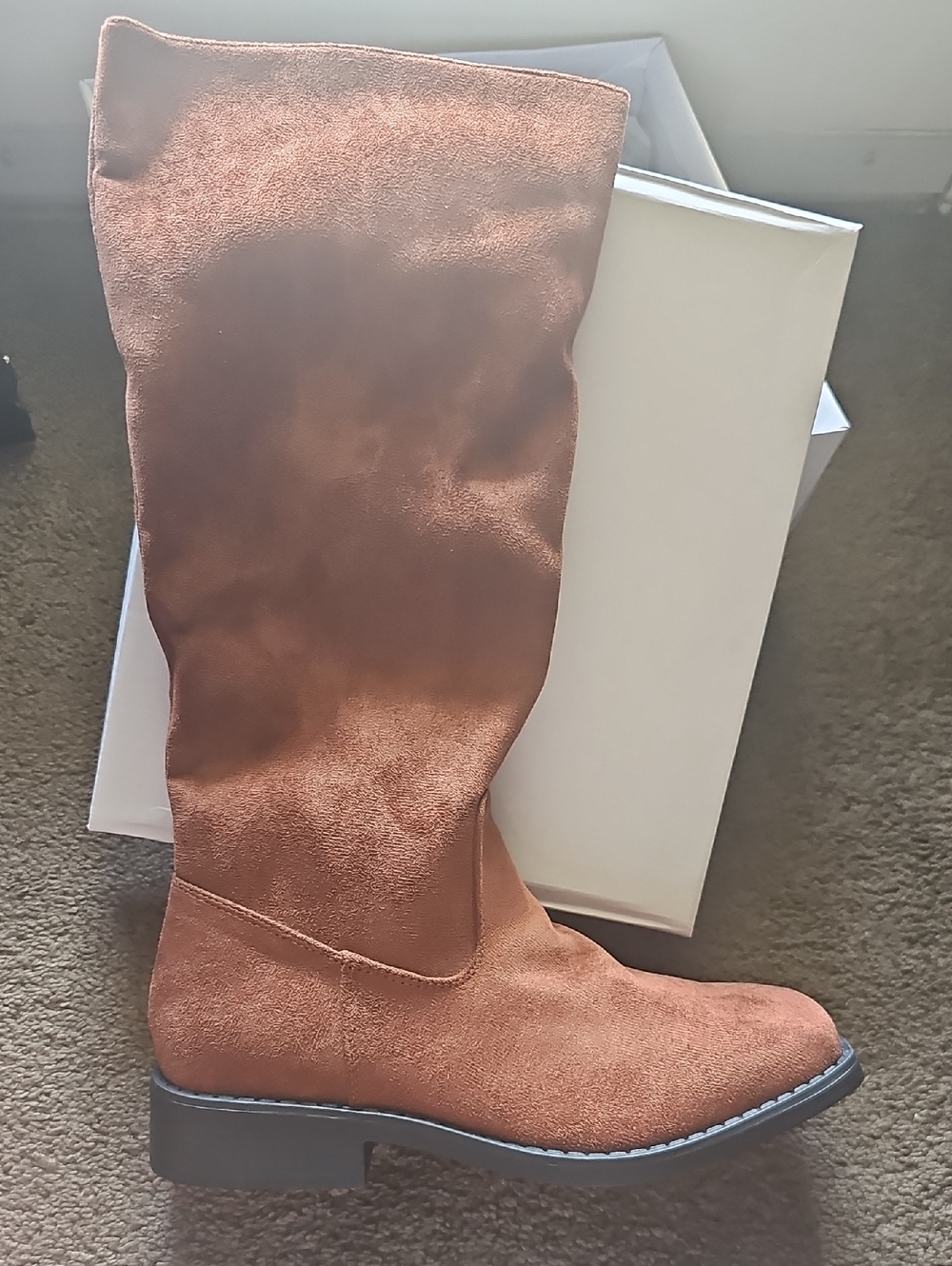 Over-the-Knee Suede Boot in Rust — Women’s Casual Chic